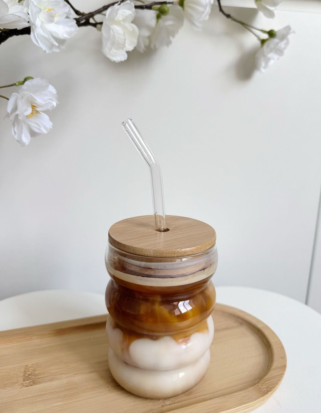 Glass Cup with Straw Lid – Heat-Resistant