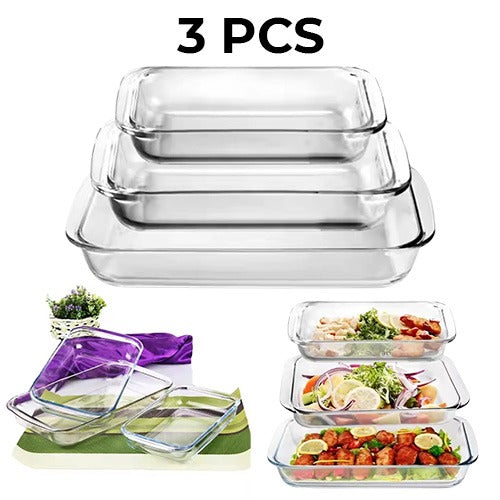 3-Piece Pyrex Glass Set – High Pressure Resistant