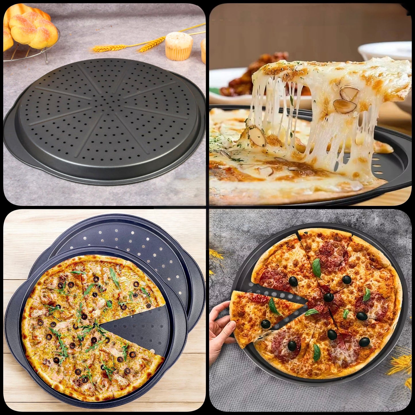 Premium Large Metal Pizza Tray – 35 cm