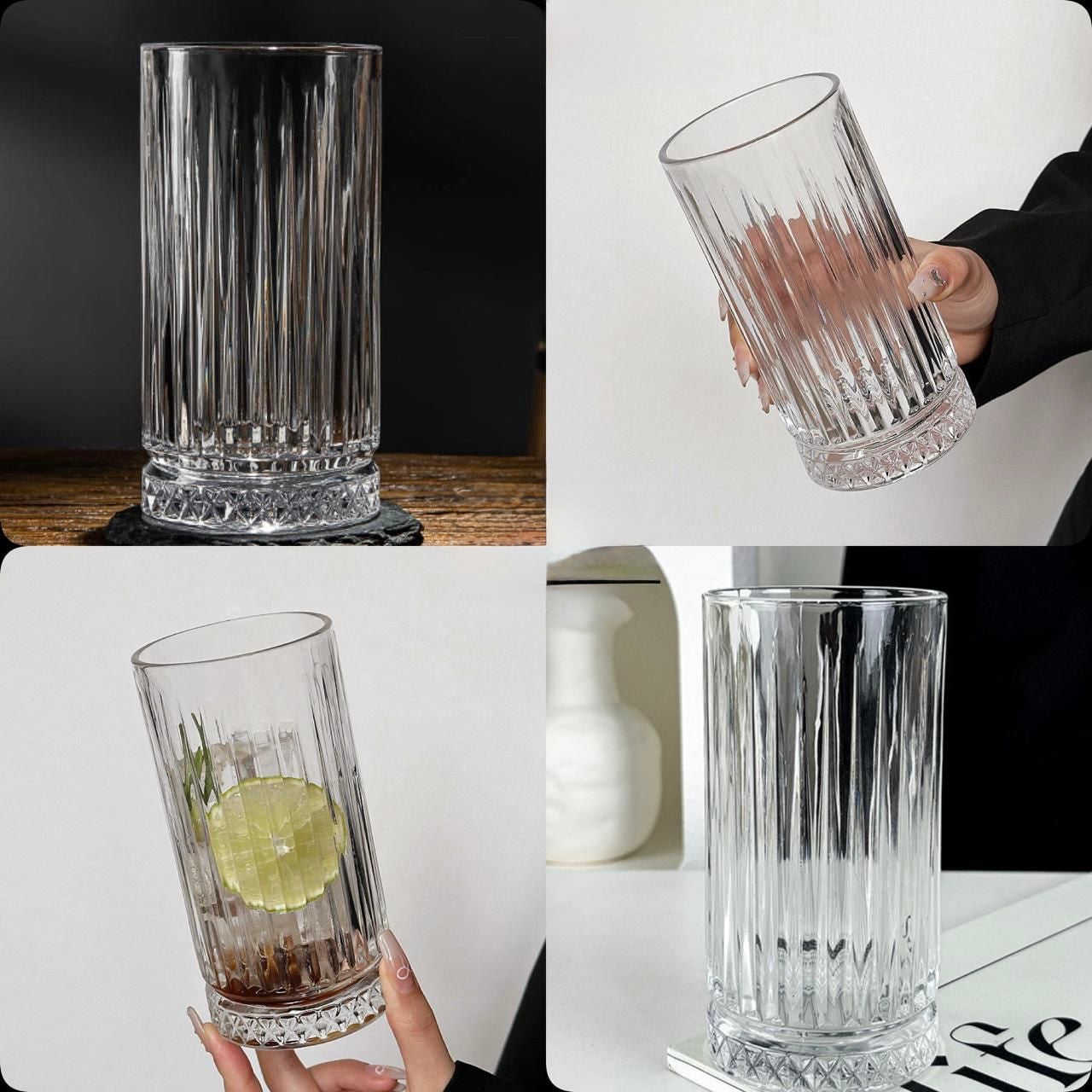 Premium Heavy Glass Juice Cups – Set of 6