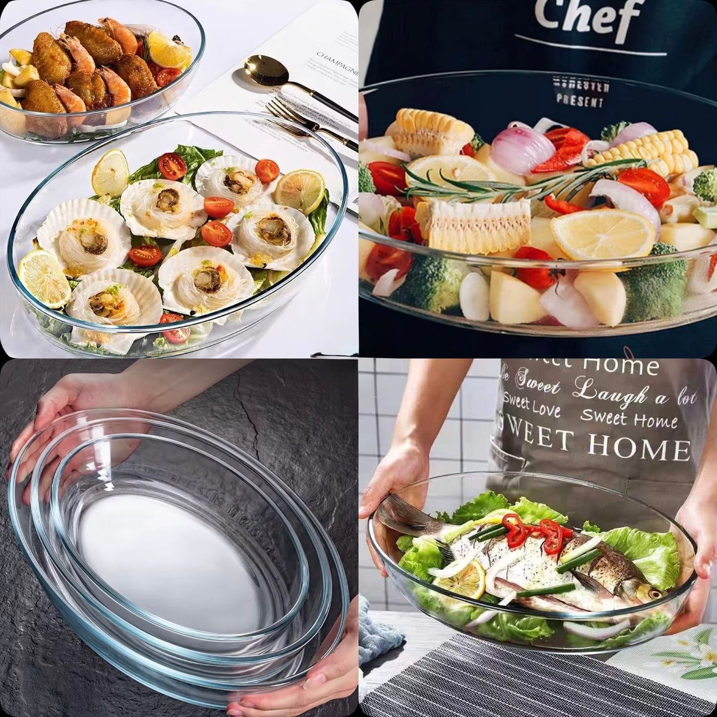 3-Piece Pyrex Glass Set – High Pressure Resistant