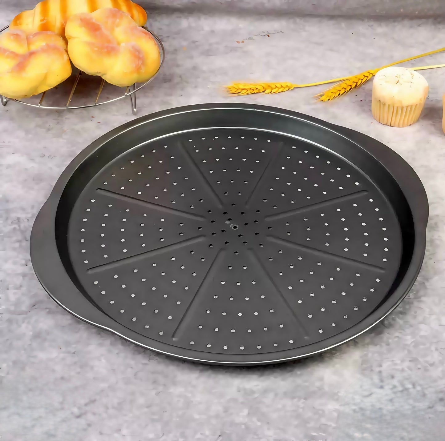 Premium Large Metal Pizza Tray – 35 cm