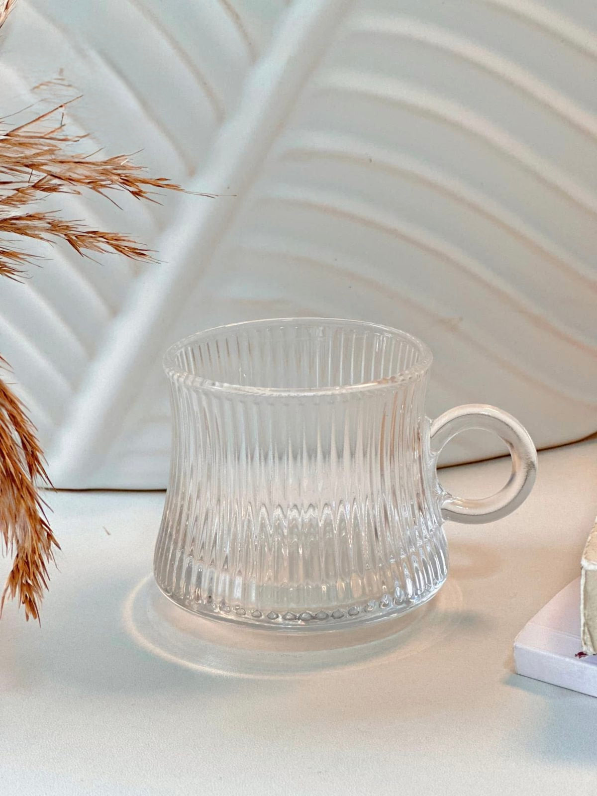 Premium Textured Glass Mug – Elegant and Multi-Purpose