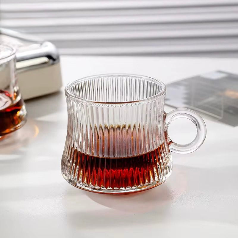 Premium Textured Glass Mug – Elegant and Multi-Purpose