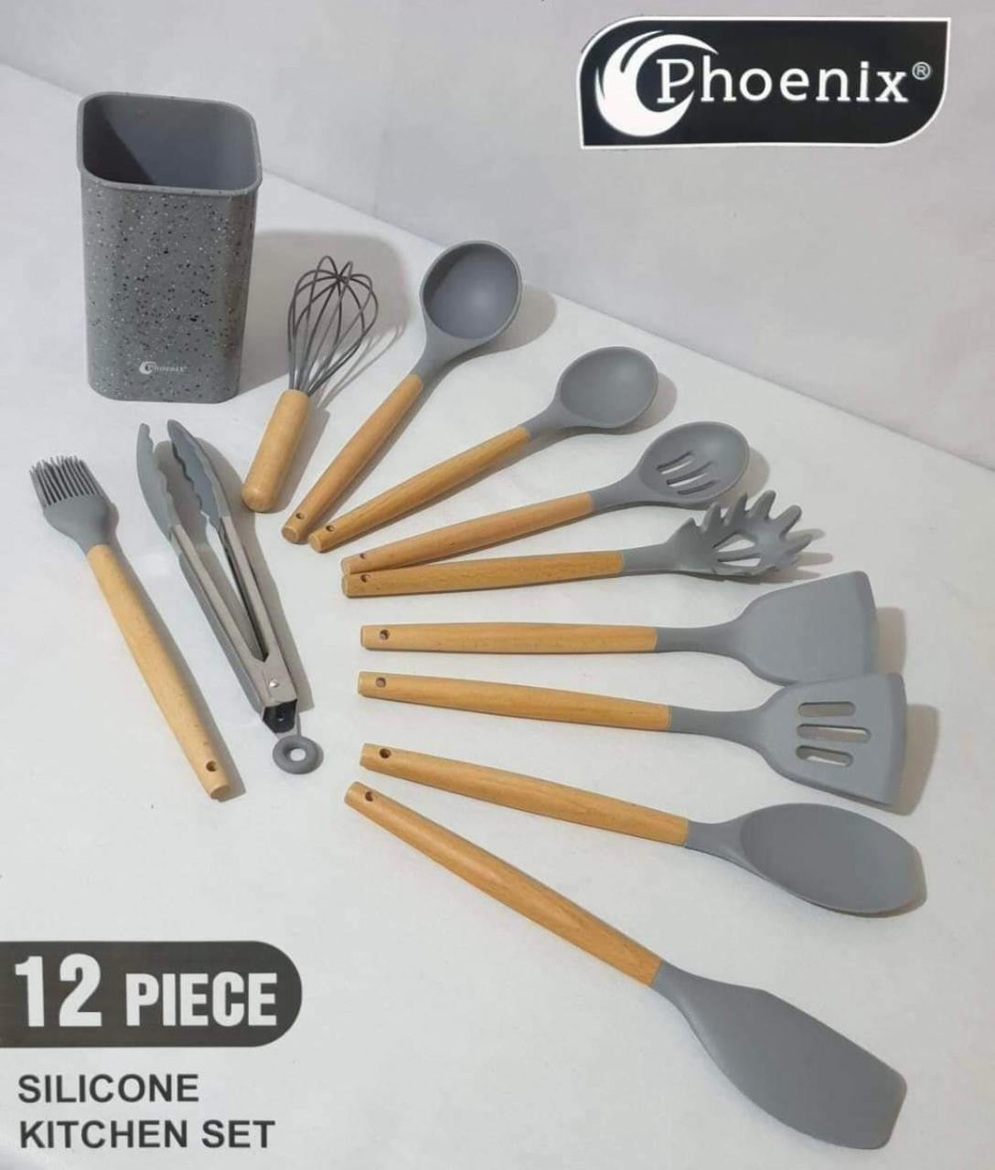 Essential Silicone Kitchen Utensil Set – 11 Pieces with Stand