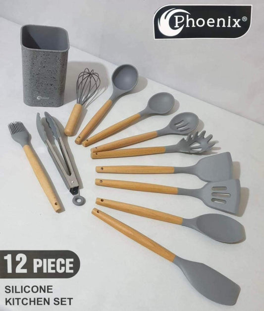 Essential Silicone Kitchen Utensil Set – 11 Pieces with Stand