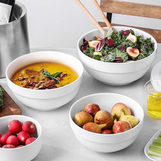 Versatile Deep Ceramic Serving Bowl Set