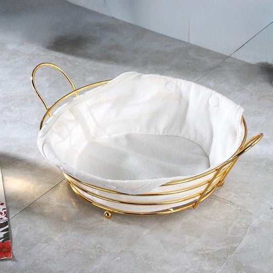 Elegant Round Gold Fruit Basket