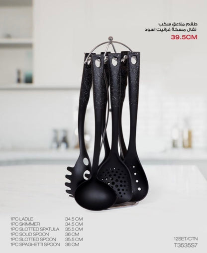 Granite-Handle Nonstick Serving Spoon Set