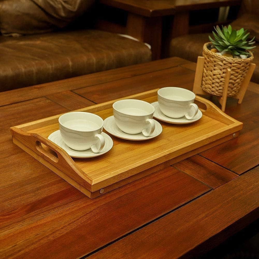Foldable Wooden Serving Tray – Rustic Charm with Practical Design