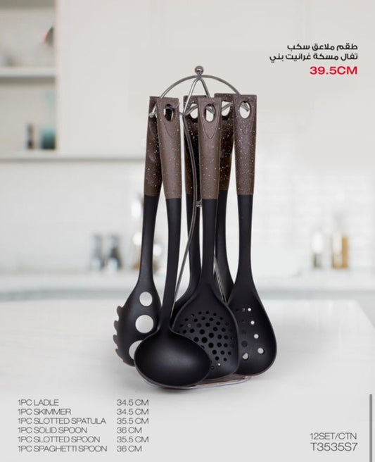 Granite-Handle Nonstick Serving Spoon Set