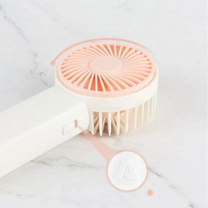 Compact Rechargeable Handheld Fan with Light – Portable & Stylish