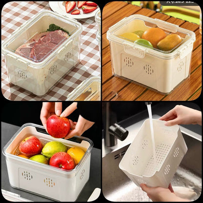 Elegant Refrigerator Organizer with Strainer – 2.5L Capacity