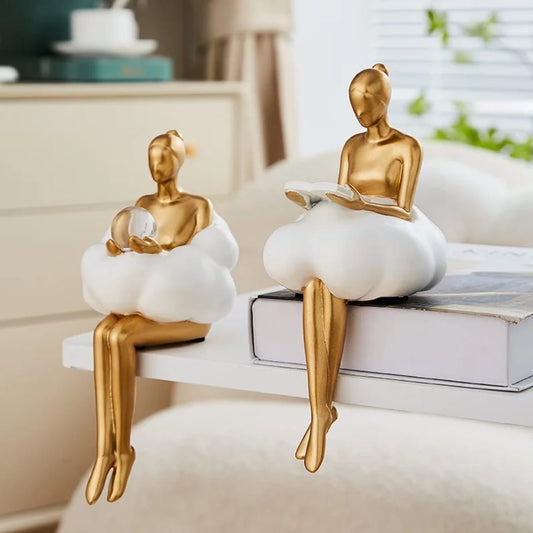 Art Statue Decor Abstract Cloud - Set Of 2