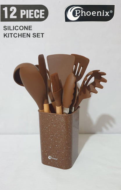 Essential Silicone Kitchen Utensil Set – 11 Pieces with Stand