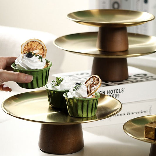 Elegant Stainless Steel Serving Dish with Bamboo Base