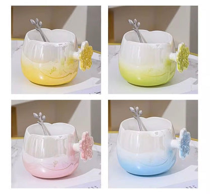 Blooming Petal Ceramic Mugs