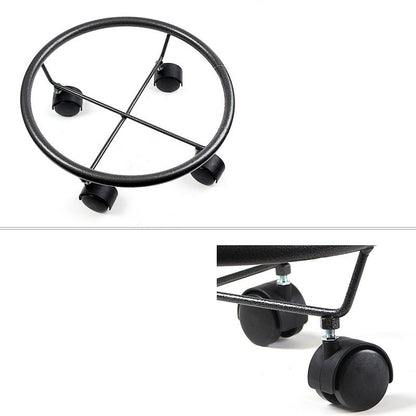 Heavy-Duty Gas Cylinder Trolley with 360° Rotating Wheels – Black