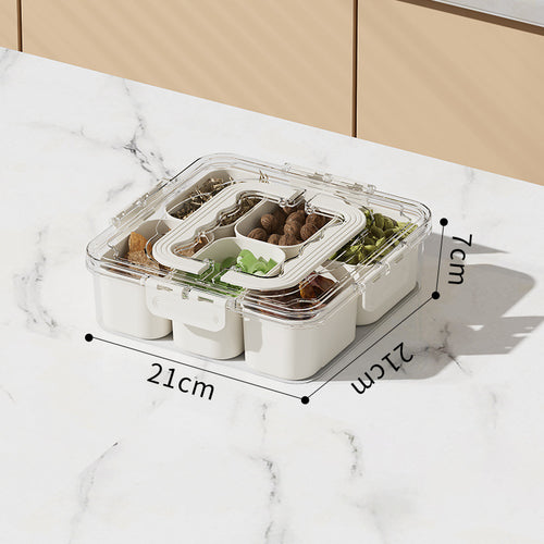 6-Compartment Airtight Fridge Organizer Box – 21x21cm