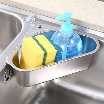 Stainless Steel Corner Sink Strainer Basket – Multi-Purpose Kitchen Rack