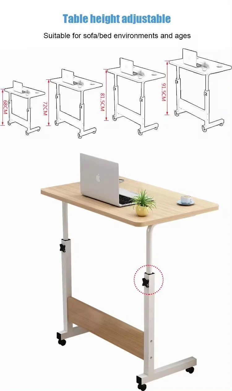 Adjustable Height Rolling Laptop Desk – Overbed & Sofa Table