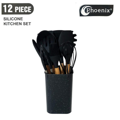 Essential Silicone Kitchen Utensil Set – 11 Pieces with Stand