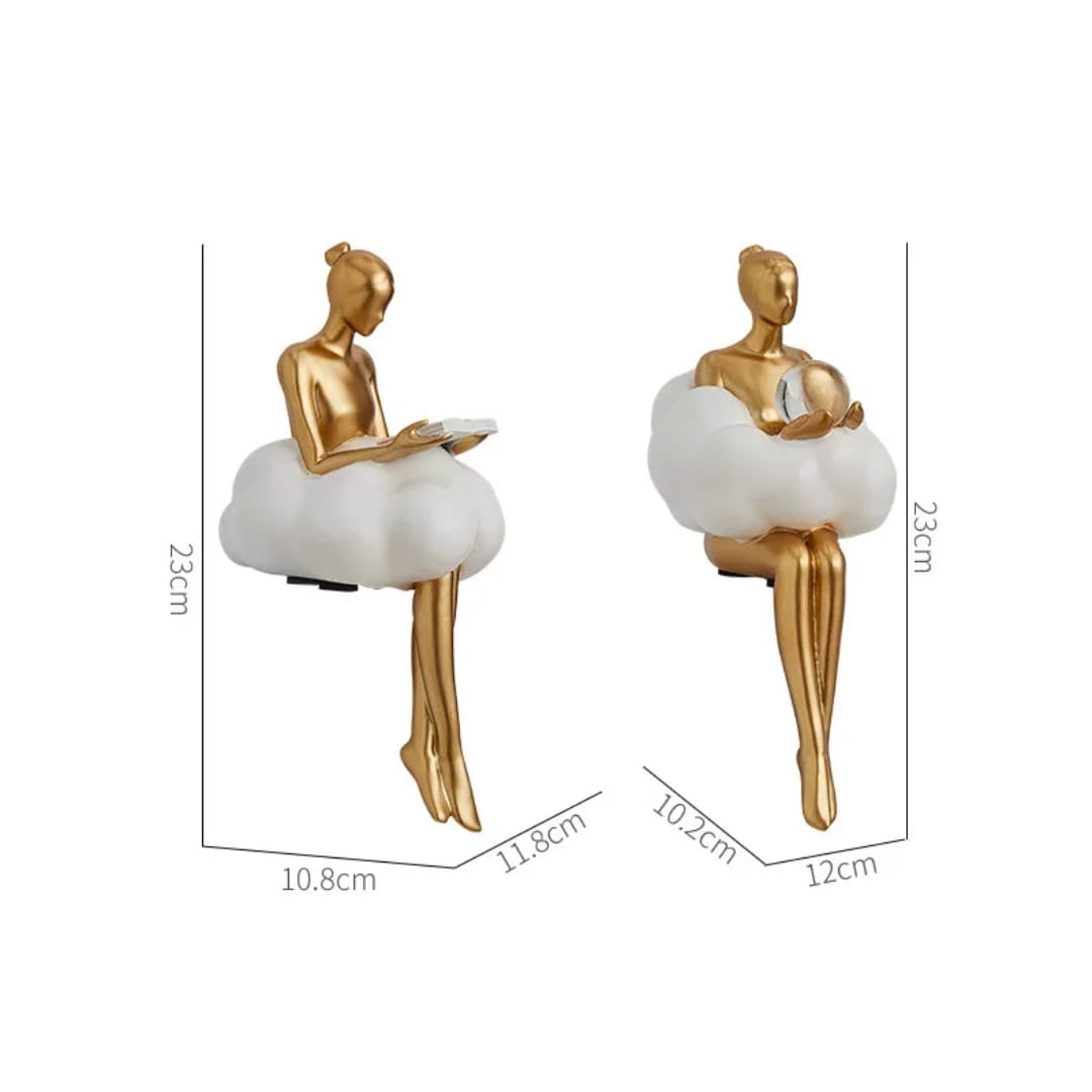 Art Statue Decor Abstract Cloud - Set Of 2