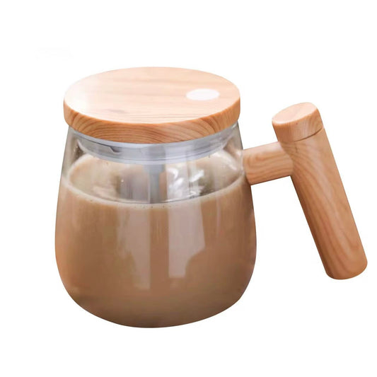 Premium Glass Mug with Built-in Rechargeable Mixer – 400ml