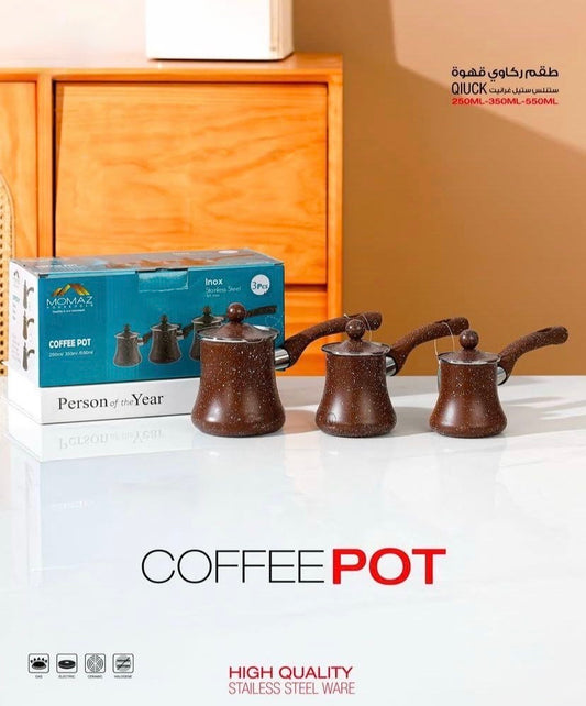 Granite Stainless Steel Turkish Coffee Pot Set