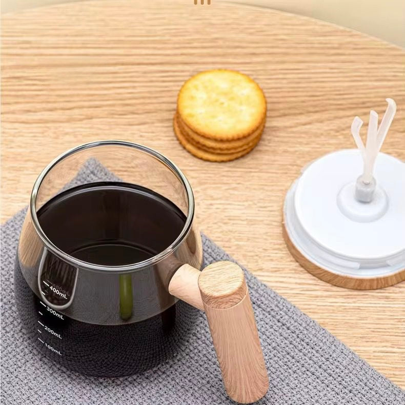 Premium Glass Mug with Built-in Rechargeable Mixer – 400ml