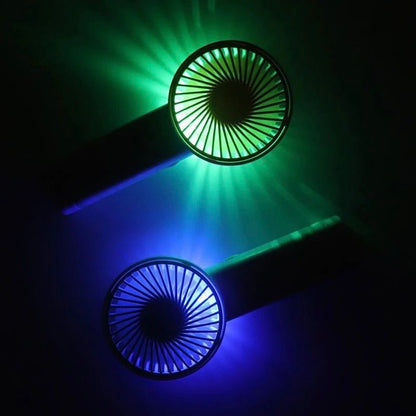 Compact Rechargeable Handheld Fan with Light – Portable & Stylish
