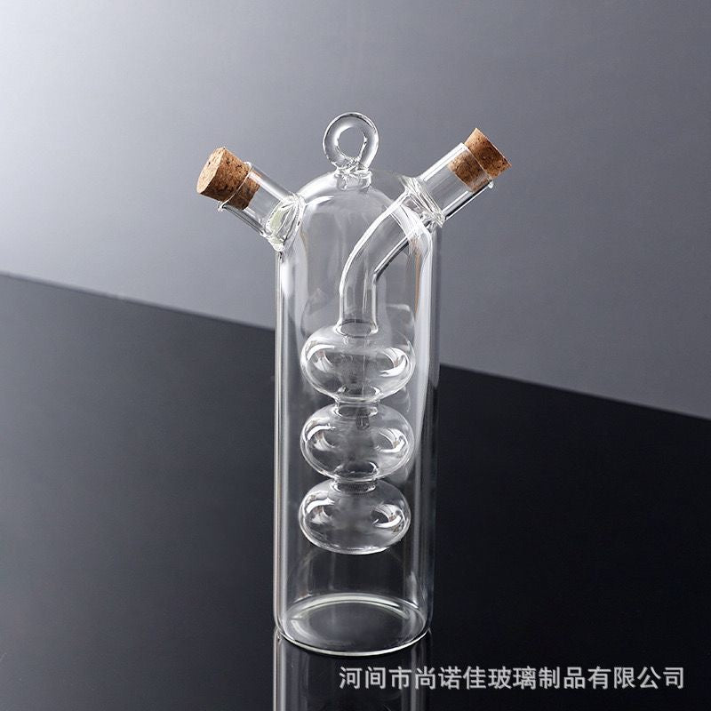 Elegant Dual-Spout Glass Oil Dispenser – 500ml