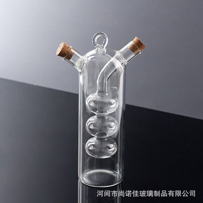 Elegant Dual-Spout Glass Oil Dispenser – 500ml