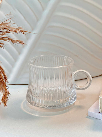 Premium Textured Glass Mug – Elegant and Multi-Purpose