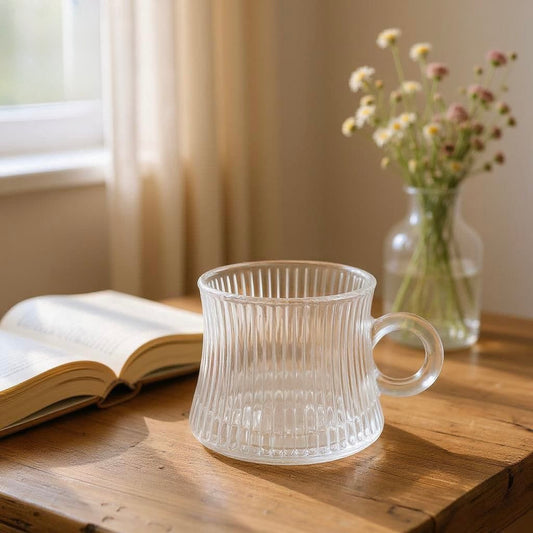 Premium Textured Glass Mug – Elegant and Multi-Purpose