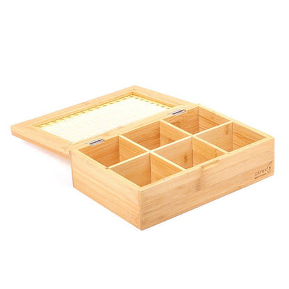 Elegant Wooden Tea Box with Glass Lid – Versatile and Stylish Storage