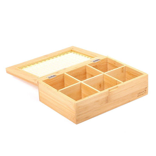 Elegant Wooden Tea Box with Glass Lid – Versatile and Stylish Storage