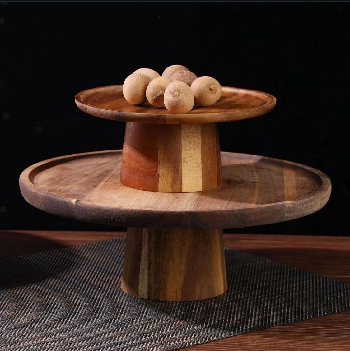 Losa Wooden Pedestal Dessert Table High Tray Cake Stand Holder Cupcake Display 15cm