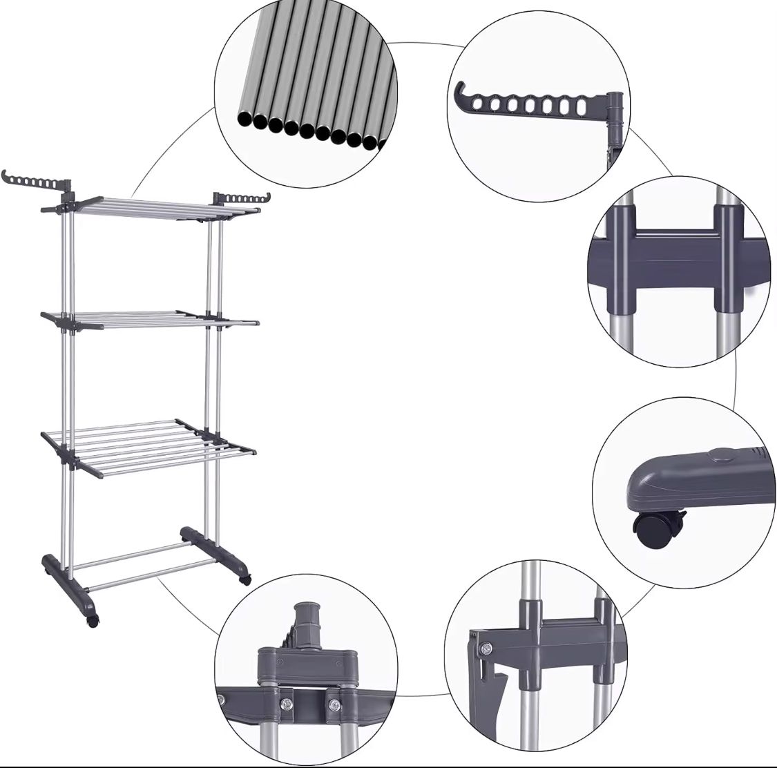 3-Tier Foldable Clothes Drying Rack