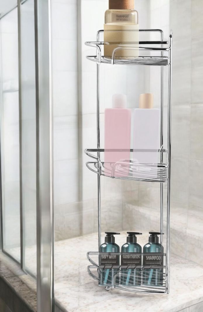 Rust-Resistant Corner Bathroom Shelf (2-Tier / 3-Tier)