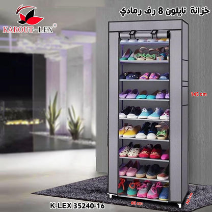 8-Shelf Water-Resistant Shoe Cabinet