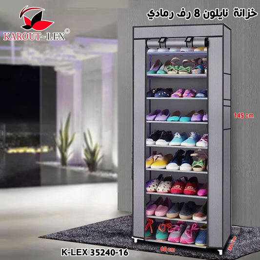 8-Shelf Water-Resistant Shoe Cabinet