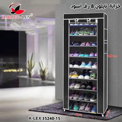 8-Shelf Water-Resistant Shoe Cabinet